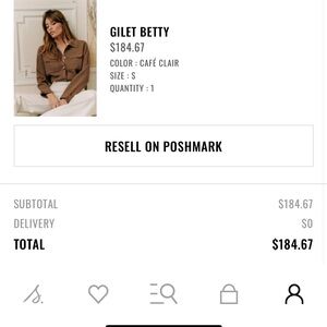 Sezane Betty Cardigan Café Clair - Size S